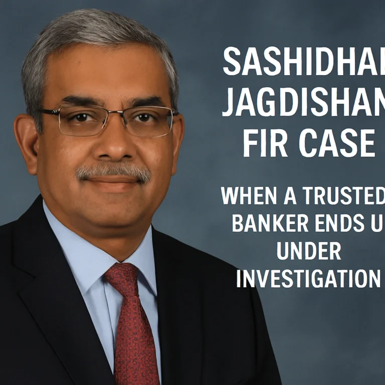 Sashidhar Jagdishan in formal attire during media coverage of the Sashidhar Jagdishan FIR case, highlighting his role as HDFC Bank CEO under investigation.Sashidhar Jagdishan FIR case