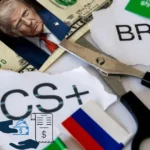 BRICS Challenging the U.S. Dollar in 2025 with currency tension and global finance symbolism